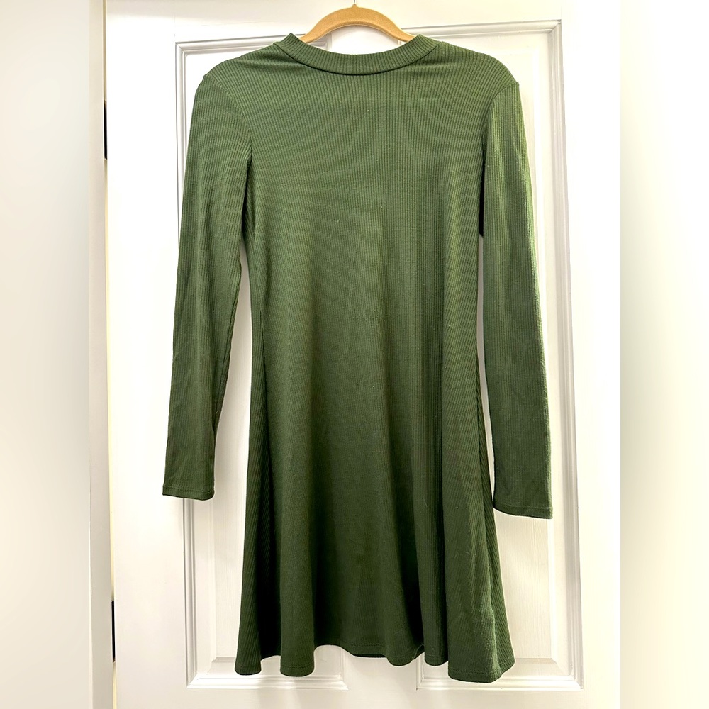 Love, Fire Casual Long-Sleeve Green Dress